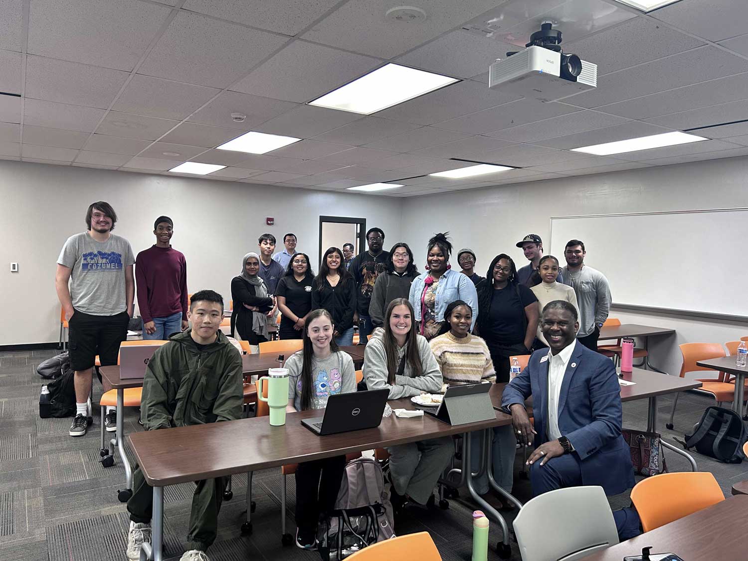Finance Club students in a classroom