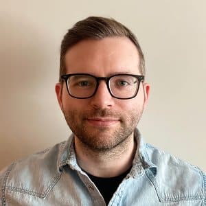 a man wearing glasses