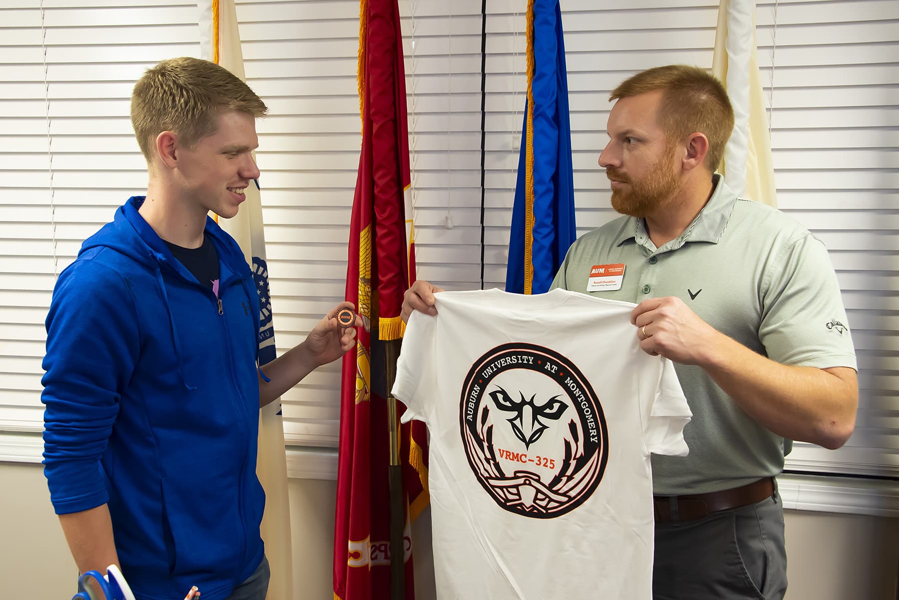 William McKinney and Russell Chambliss show off the VMRC t-shirt.