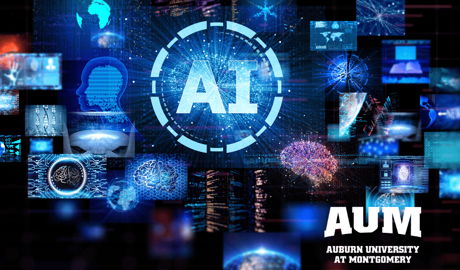 A graphic interprets the multiple ways Artificial Intelligence touches our lives through small screen devices and other technological tools.