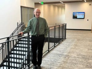 Dean Doug Leaman shows off the new Science & Technology Complex.