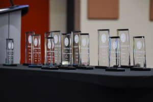 Awards are given to faculty in honor of them earning tenure and promotions.