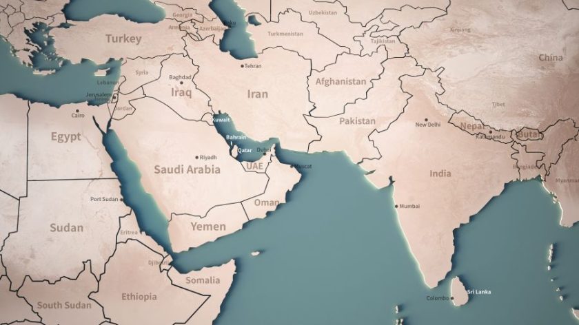 Middle East And South Asia Map With Saudi Arabia, Iran, Iraq, India, Pakistan – Auburn University At Montgomery
